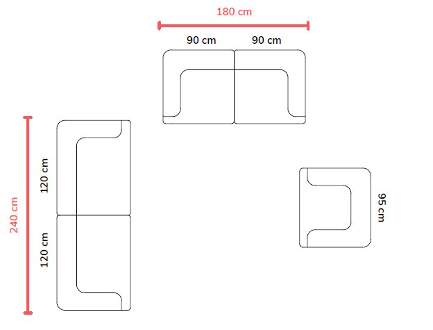 Pralin Polstergarnitur 3-er + 2-er + Sessel